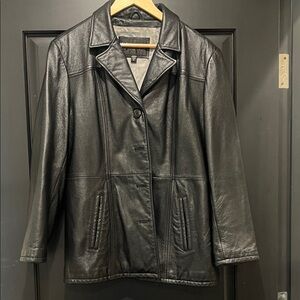Women's Wilsons Black Leather Jacket, Size XL